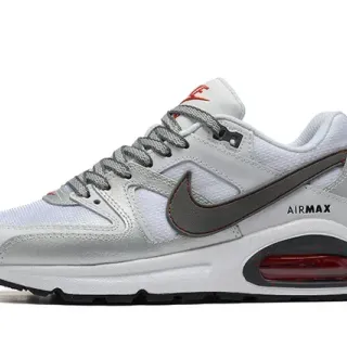 Nike Gray Red Layered Synthetic And Mesh Upper Visible Rear Air Max Unit Lifestyle Sneakers