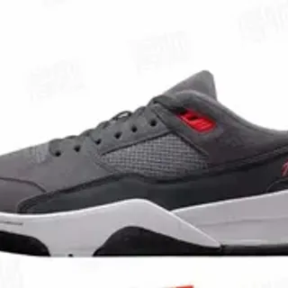 Nike Gray Red Low-Top Suede-Mesh Upper Lifestyle Sneakers