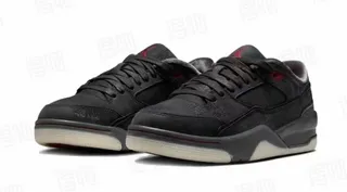 Nike Gray Red Low-Top Suede-Mesh Upper Lifestyle Sneakers 8