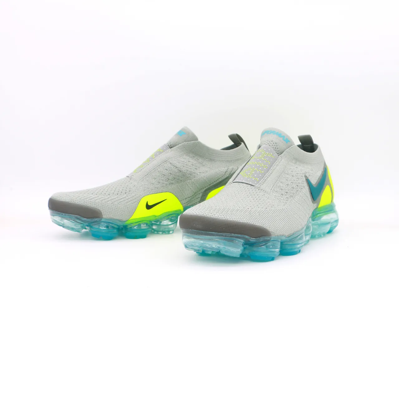 Nike Gray Yellow Slip-On Knit Upper Visible Air Cushioning Lifestyle Sneakers 3