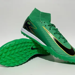 Nike Green Black High-Cut Sock-Fit Collar Flyknit Upper Turf Soccer Shoes