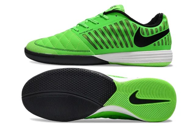 Nike أخضر أسود منخفض أصابع القدم المبطن أحذية كرة القدم الداخلية 4