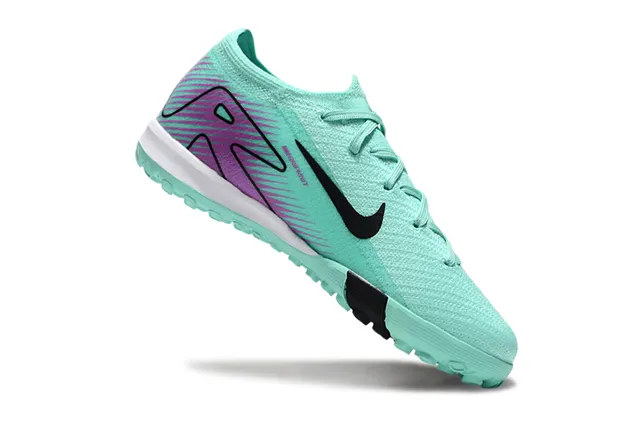 Nike Vert Violet Tricot Supérieur Lacets Asymétriques Turf Chaussures de Football 2