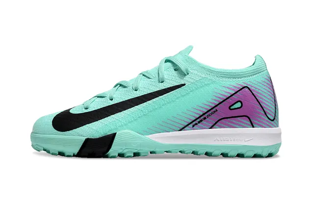 Nike Vert Violet Tricot Supérieur Lacets Asymétriques Turf Chaussures de Football 7