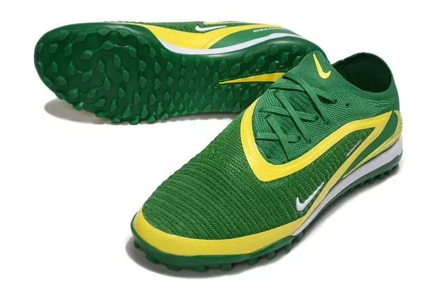 نایک أخضر أصفر طبقة تريكو تراكب ديناميكي أحذية كرة قدم للعشب 4