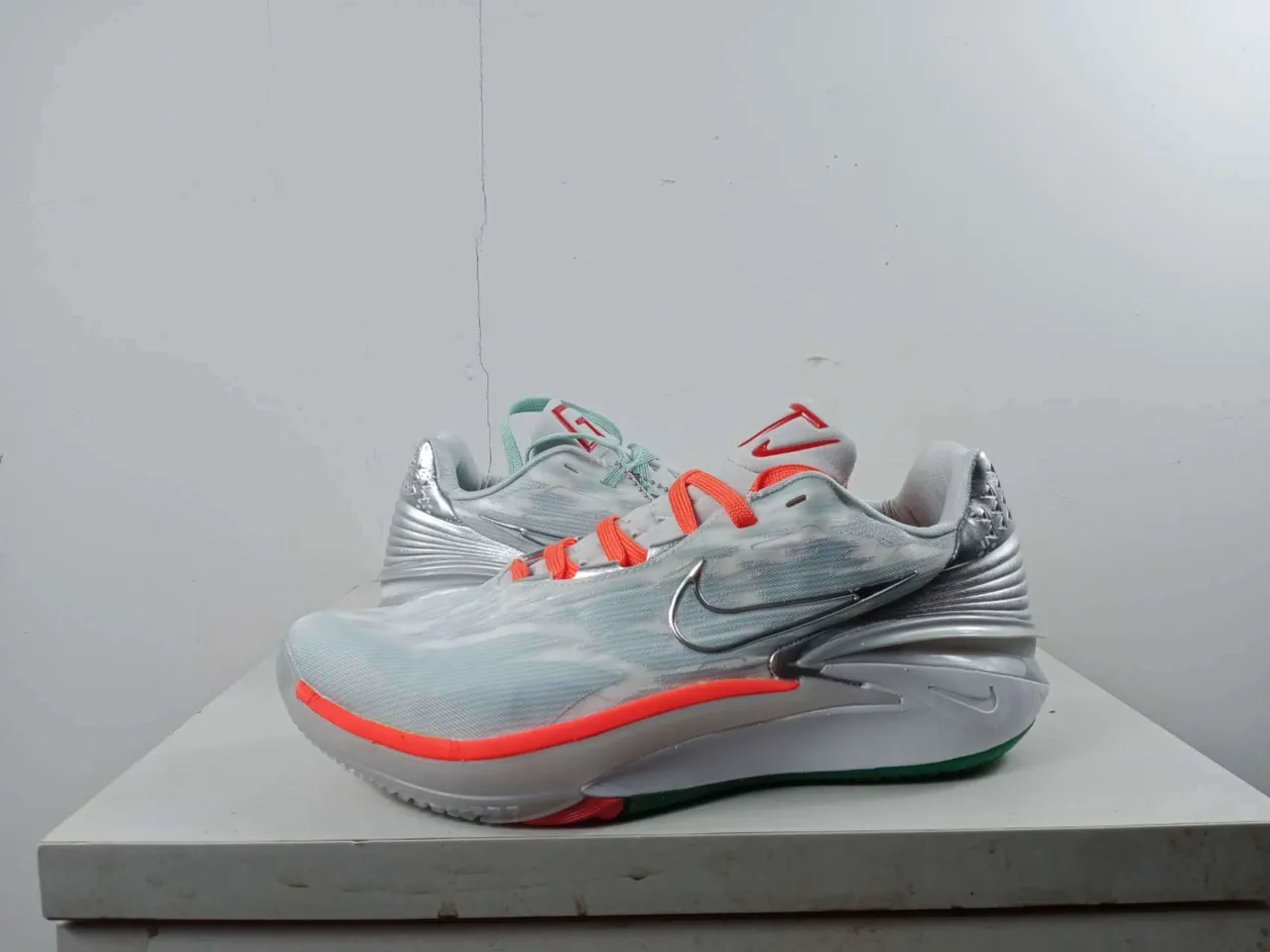 Nike GT Cut 2 Silver Gray Orange Basketball Shoes 5