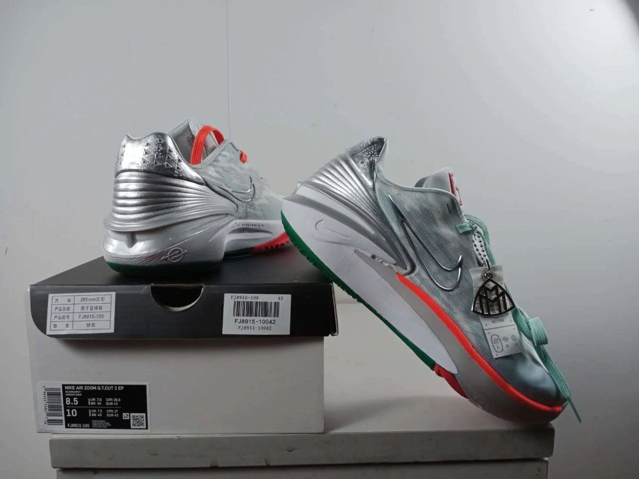 Nike GT Cut 2 Silver Gray Orange Basketball Shoes 7