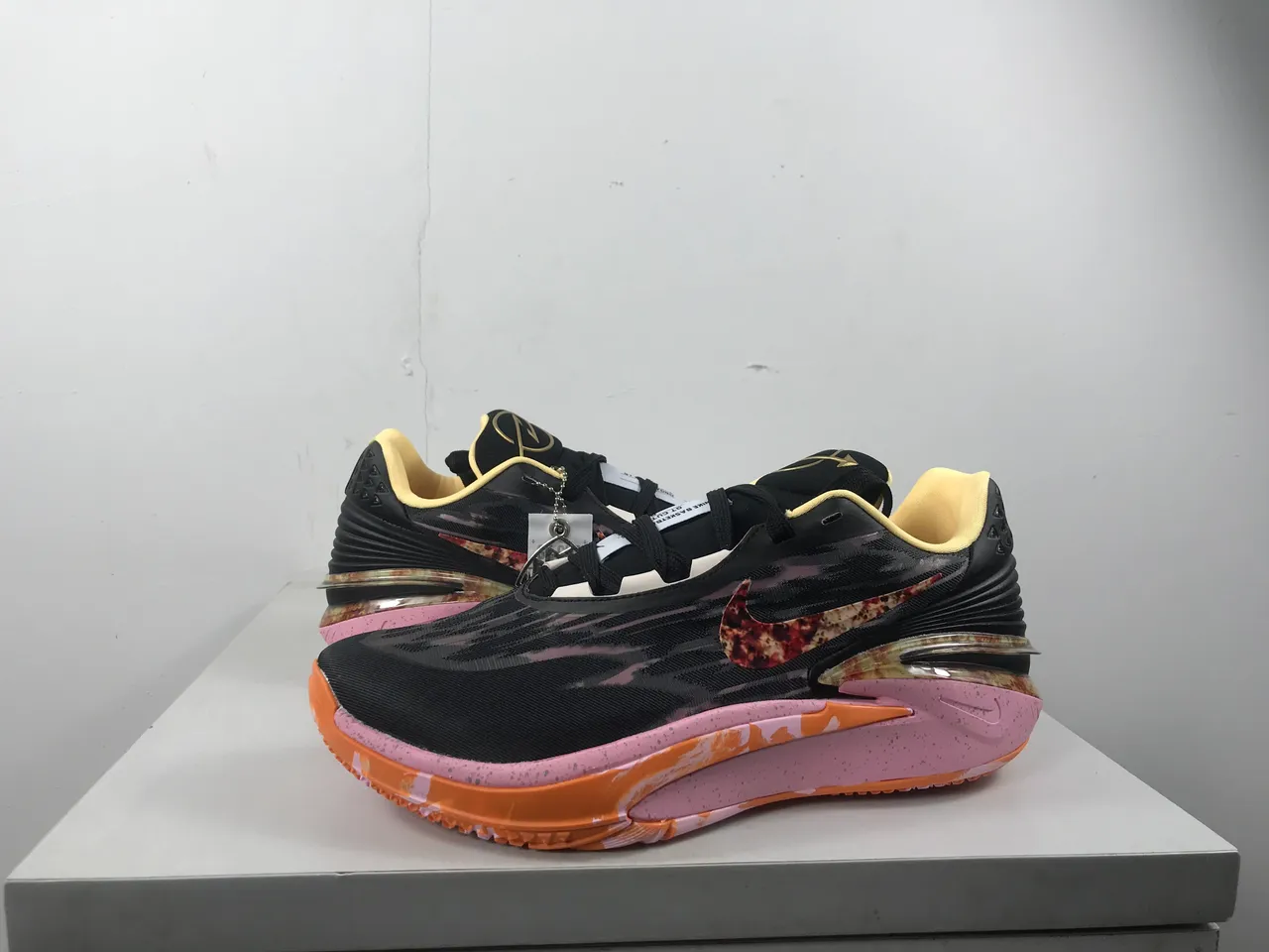 Nike GT Cut Black Camo Pink Orange Basketball Shoes 6