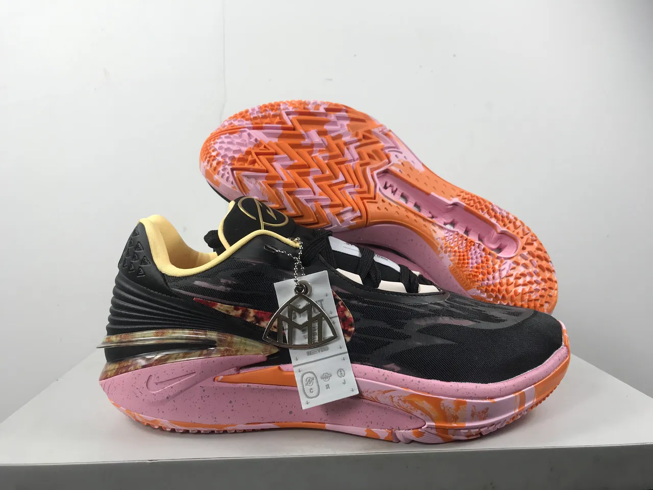 Nike GT Cut Black Camo Pink Orange Basketball Shoes 7