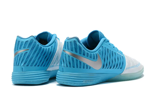 Nike Hyperfuse Sapatos de fútbol indoor Azul Branco Estilo Cage Upper Sintético Tapa de dedo acolchado Indoor 2