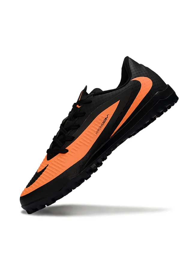 Nike Hypervenom Negro Naranja Low-Cut Sintético Texturizado Superior Césped Zapatos de Fútbol 3