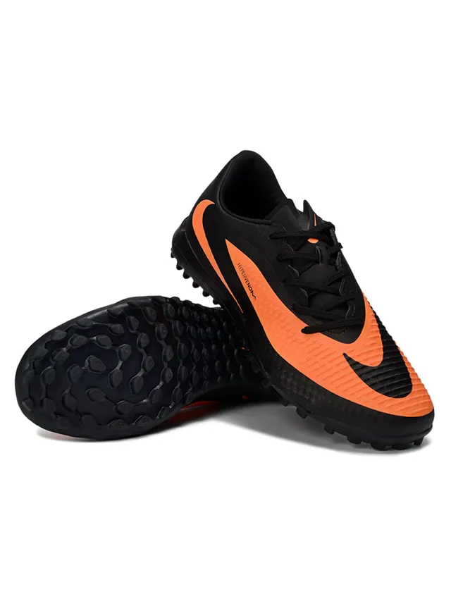 Nike Hypervenom Negro Naranja Low-Cut Sintético Texturizado Superior Césped Zapatos de Fútbol 4