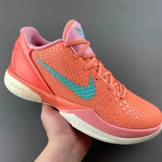 Nike Kobe Orange Pink Textured Pebbled Upper Low-Top Silhouette Basketball Shoes
