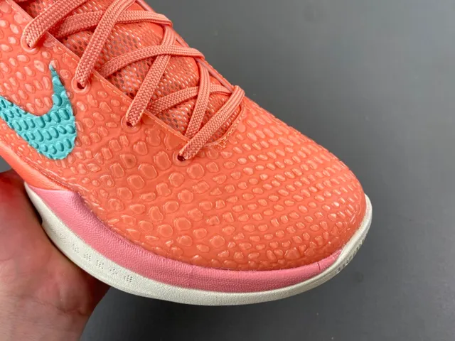 Nike Kobe Orange Pink Textured Pebbled Upper Low-Top Silhouette Basketball Shoes 2