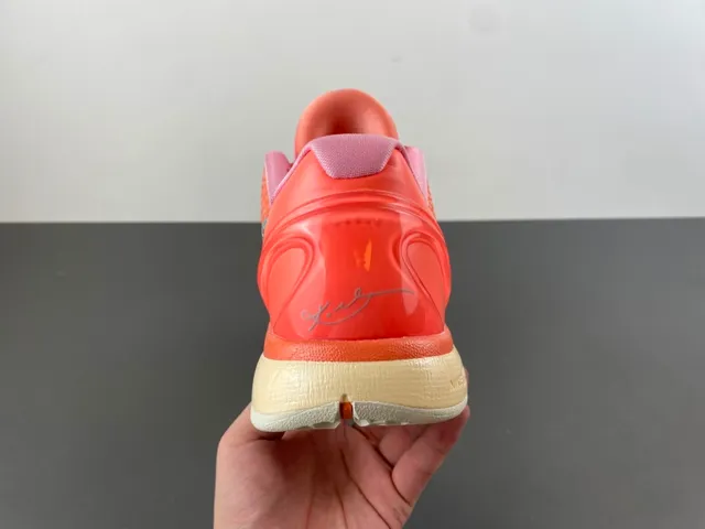 Nike Kobe Orange Pink Textured Pebbled Upper Low-Top Silhouette Basketball Shoes 4