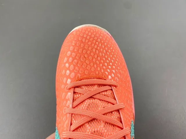 Nike Kobe Orange Pink Textured Pebbled Upper Low-Top Silhouette Basketball Shoes 5