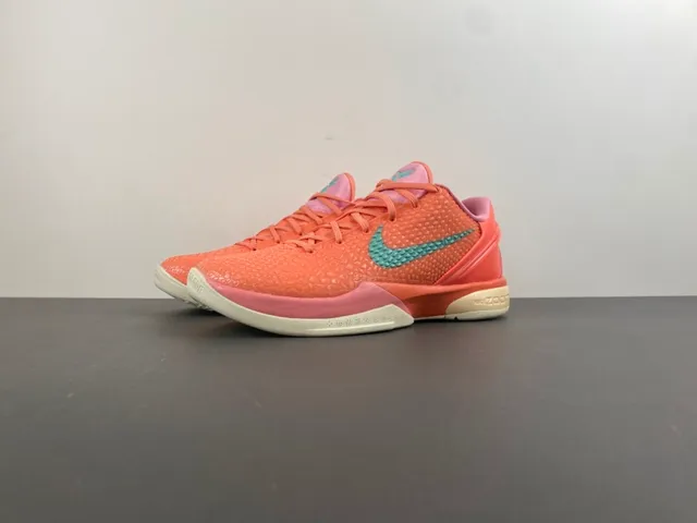 Nike Kobe Orange Pink Textured Pebbled Upper Low-Top Silhouette Basketball Shoes 11