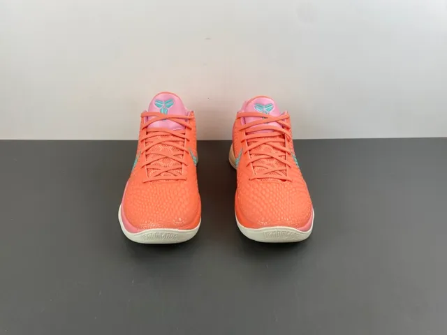 Nike Kobe Orange Pink Textured Pebbled Upper Low-Top Silhouette Basketball Shoes 12