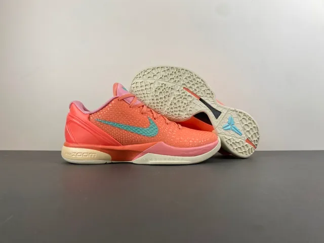 Nike Kobe Orange Pink Textured Pebbled Upper Low-Top Silhouette Basketball Shoes 13