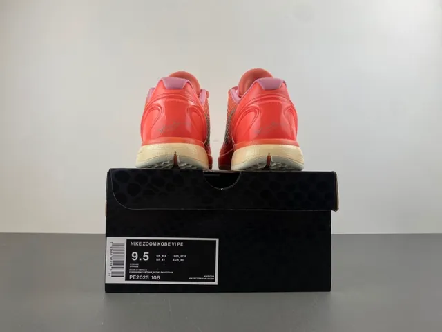 Nike Kobe Orange Pink Textured Pebbled Upper Low-Top Silhouette Basketball Shoes 18