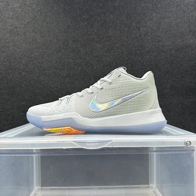 Nike Kyrie 3 Gray Iridescent Swoosh Basketball Shoes 2