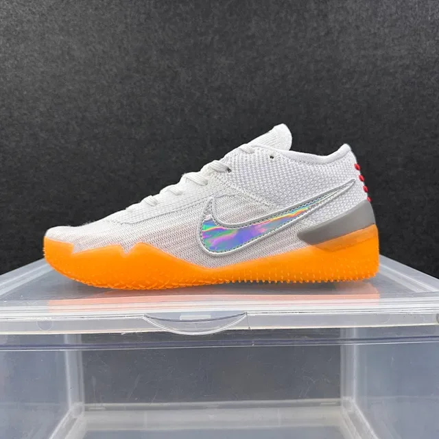 Nike Kyrie Low 3 White Orange Knit Upper Iridescent Swoosh Lifestyle Sneakers 2