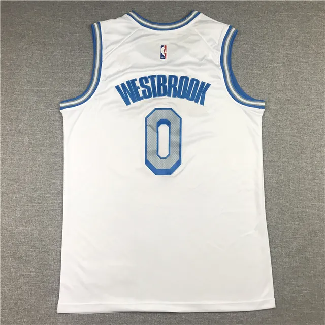 Nike Lakers City Edition Blanc avec Bordure Bleue 3