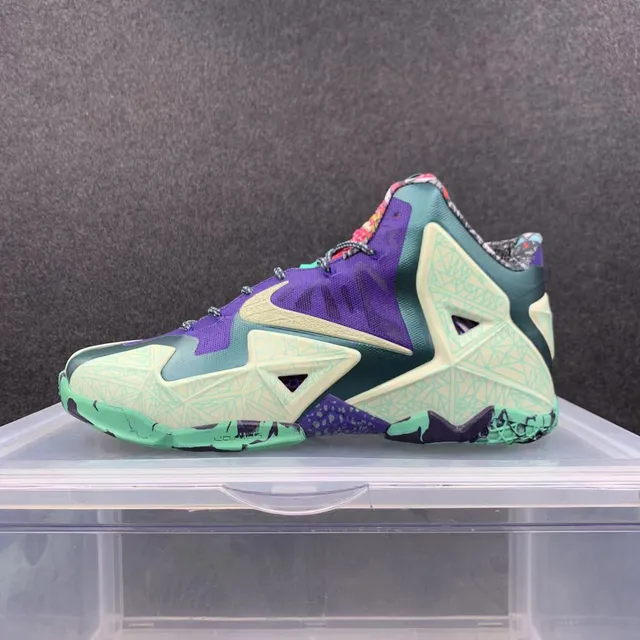 Nike LeBron 11 Purple Mint Green Geometric Basketball Shoes 2