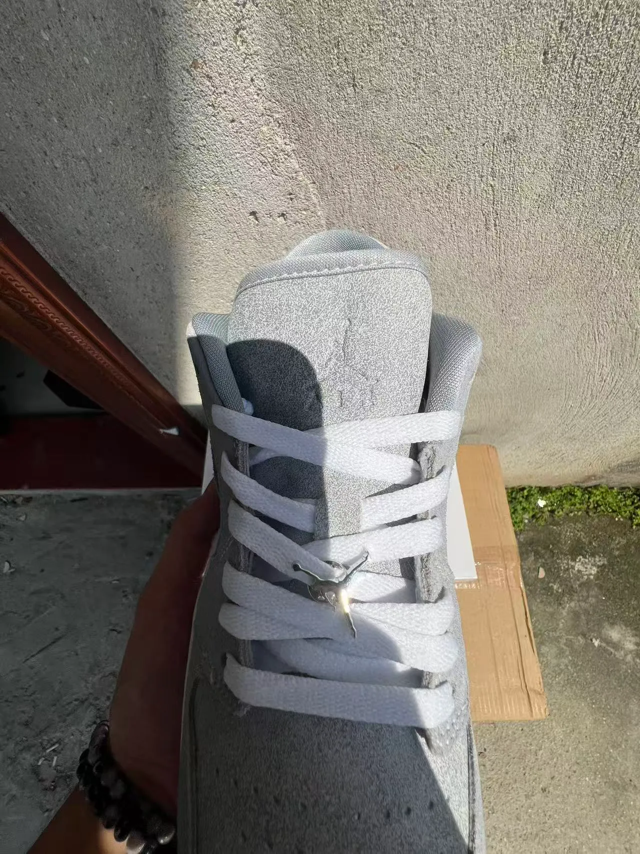 Nike Lifestyle Sneaker Light Gray Iridescent Suede Cupsole Sneakers 4