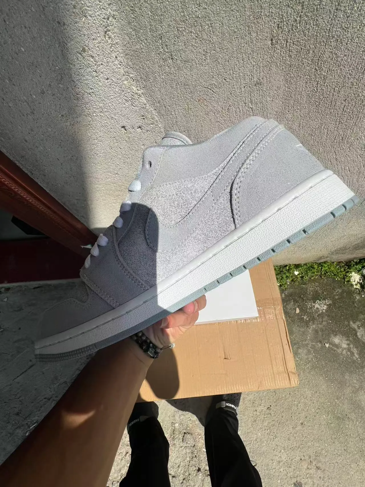 Nike Lifestyle Sneaker Light Gray Iridescent Suede Cupsole Sneakers 5