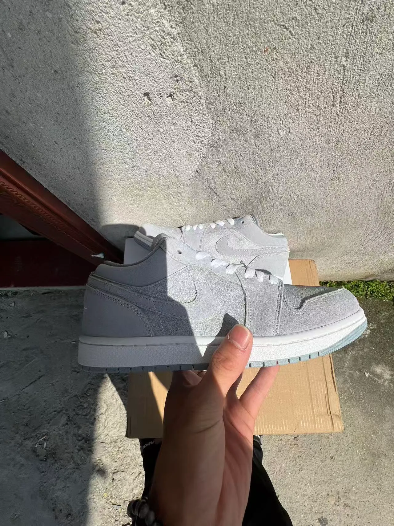 Nike Lifestyle Sneaker Light Gray Iridescent Suede Cupsole Sneakers 7
