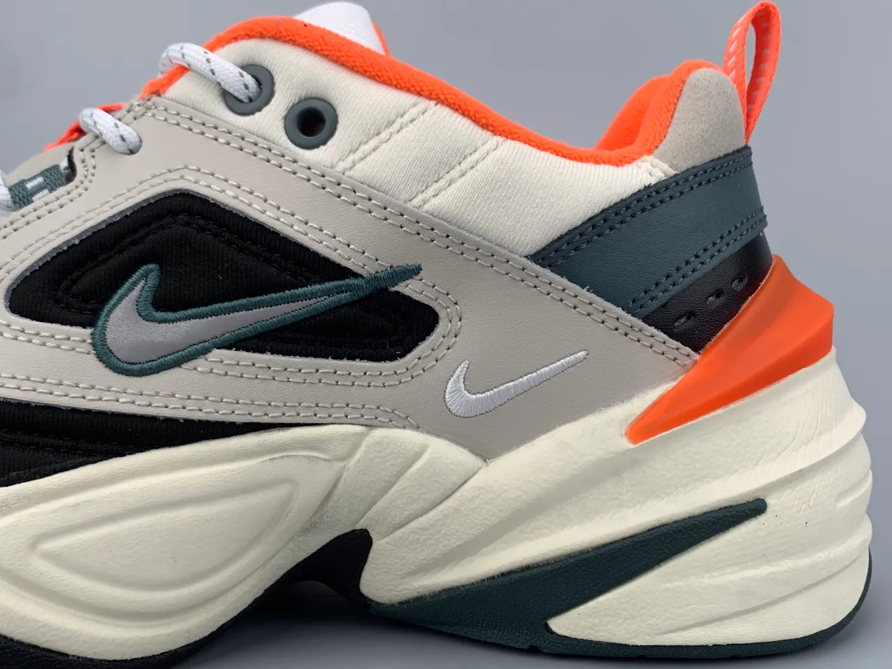 Nike M2K Tekno Beige Black Orange Chunky Sneakers 5
