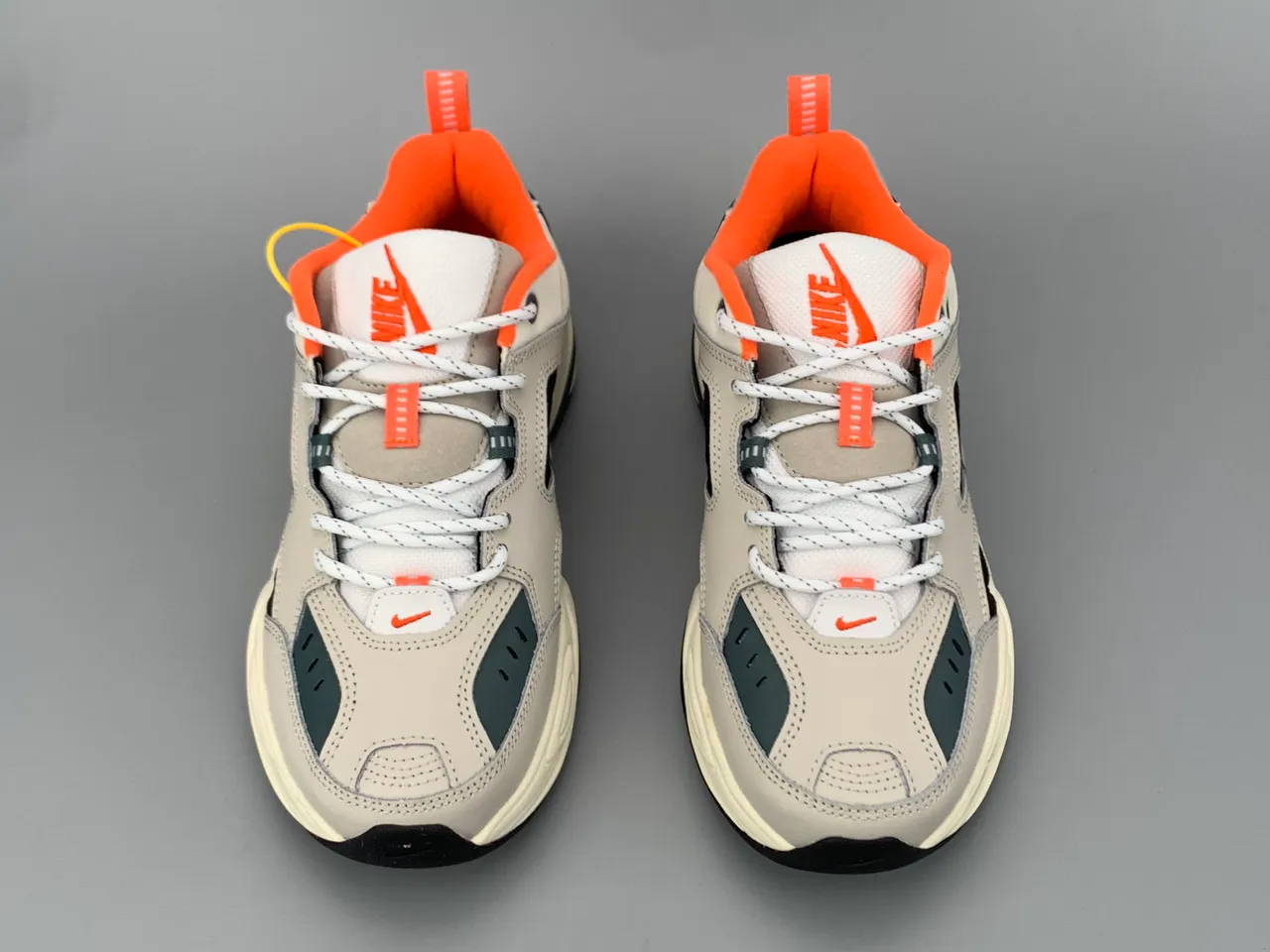 Nike M2K Tekno Beige Black Orange Chunky Sneakers 9