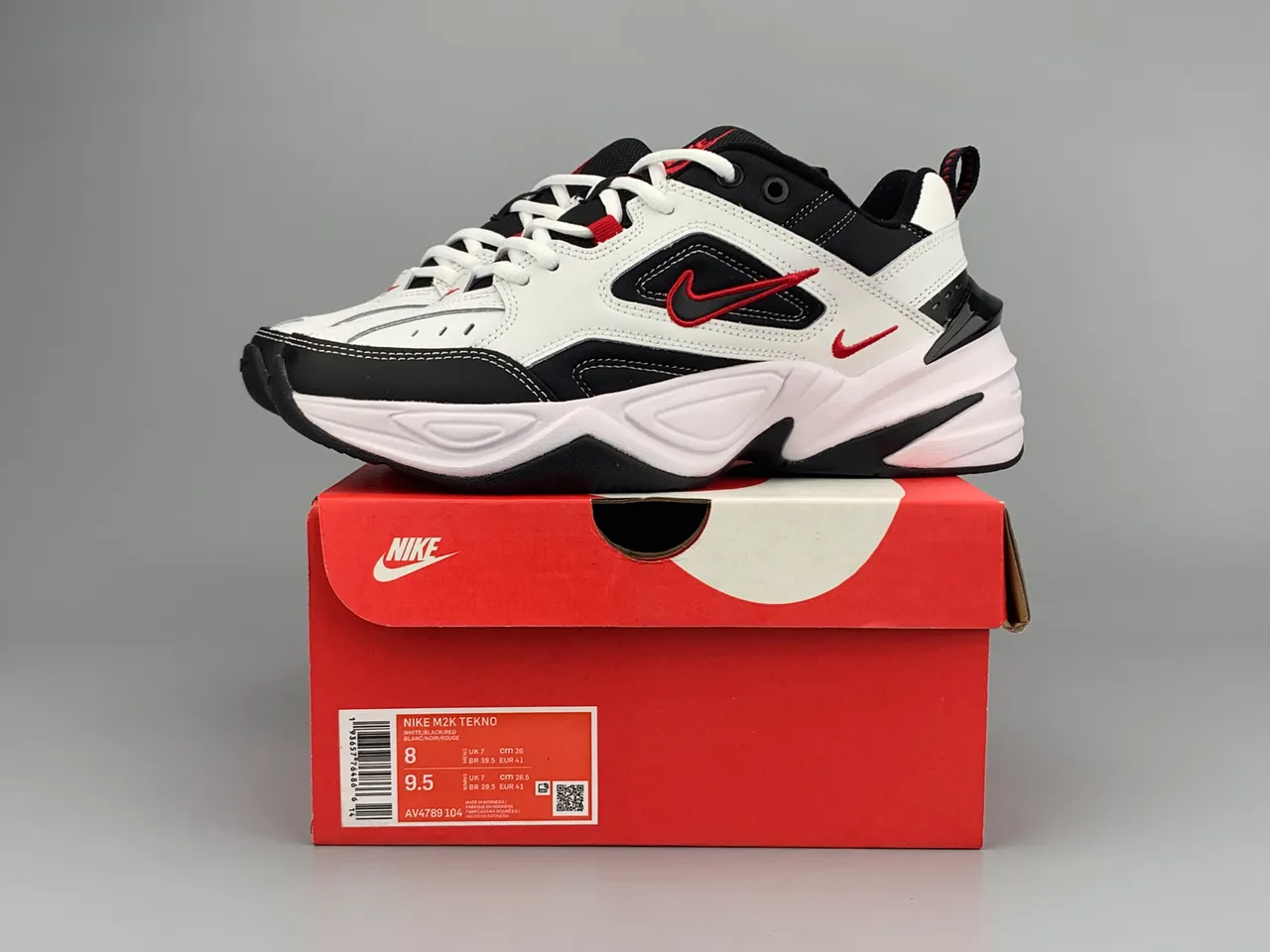 Nike M2K Tekno White Black Red Chunky Sneakers 2