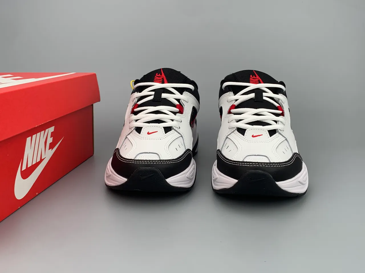 Nike M2K Tekno White Black Red Chunky Sneakers 4