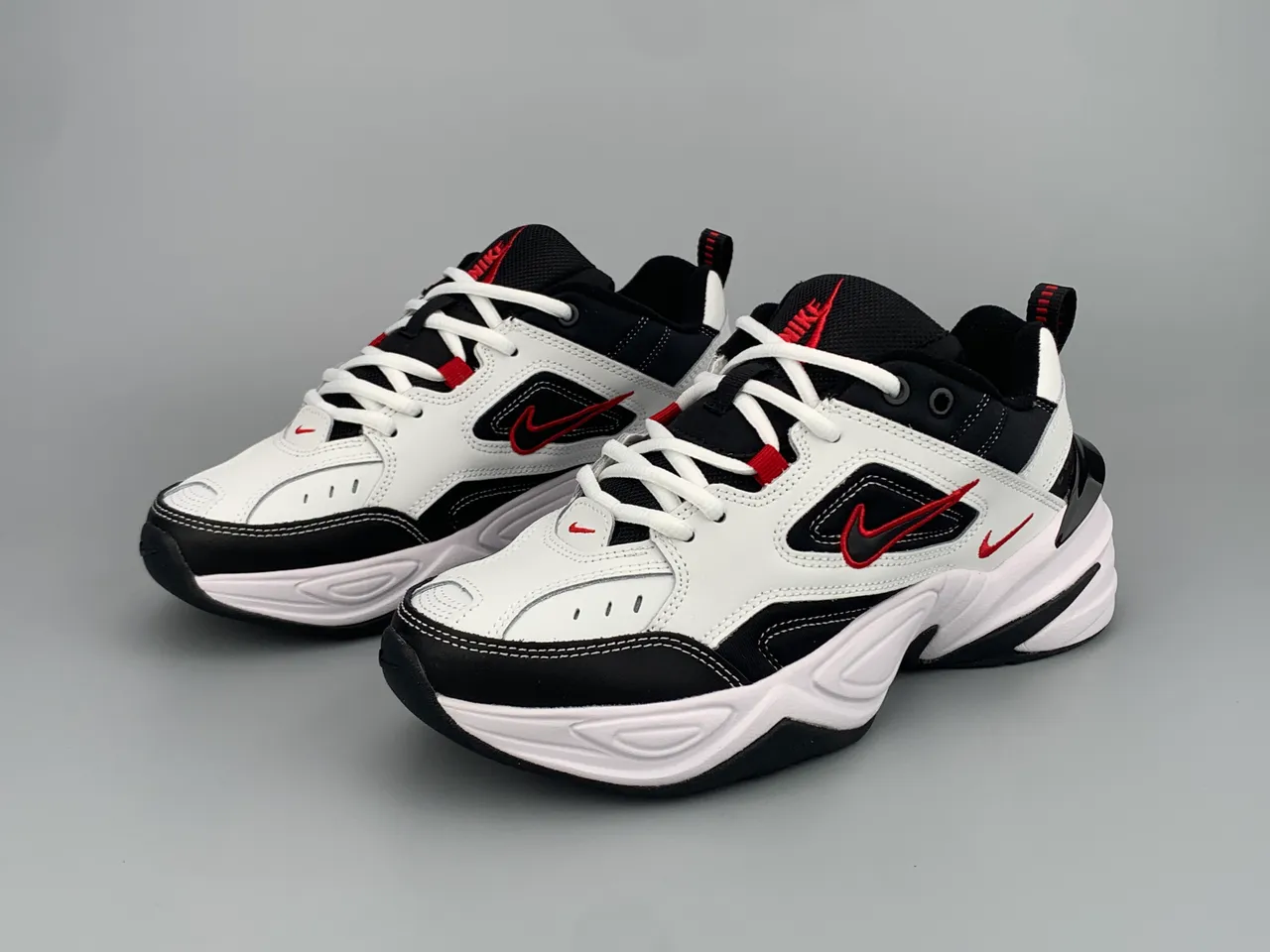 Nike M2K Tekno White Black Red Chunky Sneakers 6
