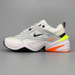 Nike M2K Tekno White Gray Orange Neon Chunky Sneakers