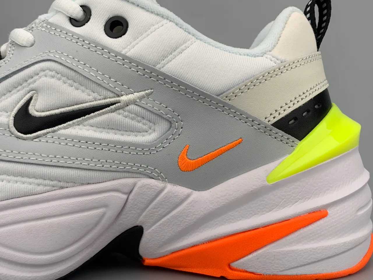 Nike M2K Tekno White Gray Orange Neon Chunky Sneakers 5