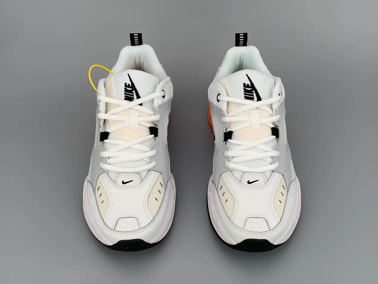 Nike M2K Tekno White Gray Orange Neon Chunky Sneakers 7