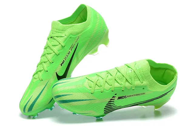 Nike Mercurial Green Black Neon Knit Upper Chevron Graphics Firm-Ground Soccer Shoes 2