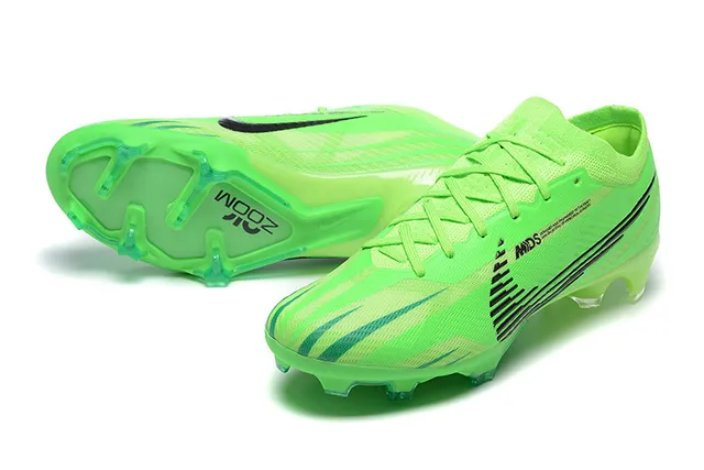 Nike Mercurial Green Black Neon Knit Upper Chevron Graphics Firm-Ground Soccer Shoes 7