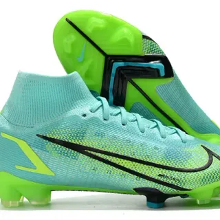 耐克 Mercurial 高切 Flyknit 霓虹酸橙绿 钉地 足球鞋