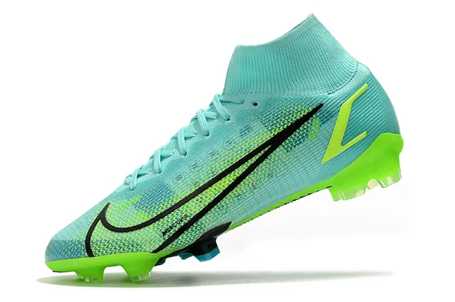 Nike Mercurial عالي القطع Flyknit أخضر ليمون نيون أرض صلبة أحذية كرة القدم 4