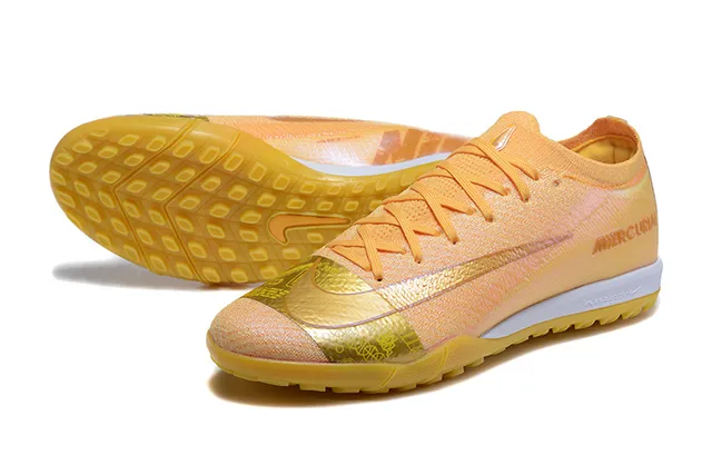 Nike Mercurial Chaussures de football avec empeine en maille orange doré accents métalliques pour pelouse artificielle 7