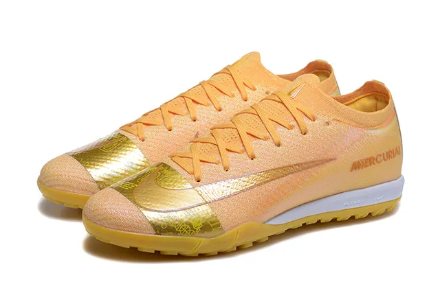 Nike Mercurial Chaussures de football avec empeine en maille orange doré accents métalliques pour pelouse artificielle 8