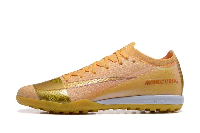 Nike Mercurial Chaussures de football avec empeine en maille orange doré accents métalliques pour pelouse artificielle 10