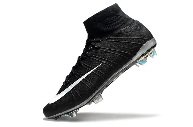 Nike Mercurial Superfly Negro y Blanco Superficie Firme Zapatos de Fútbol 3