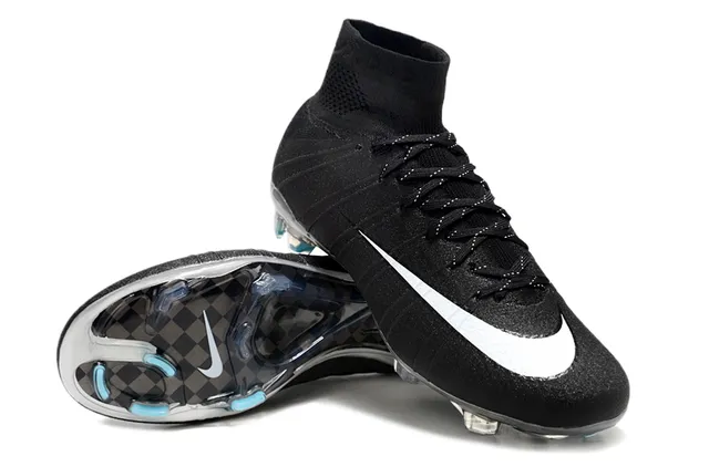 Nike Mercurial Superfly Negro y Blanco Superficie Firme Zapatos de Fútbol 4
