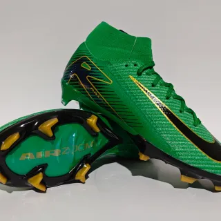 Nike Mercurial Superfly Green Black High-Cut Knit Collar Asymmetrical Lacing Firm-Ground Soccer Shoes