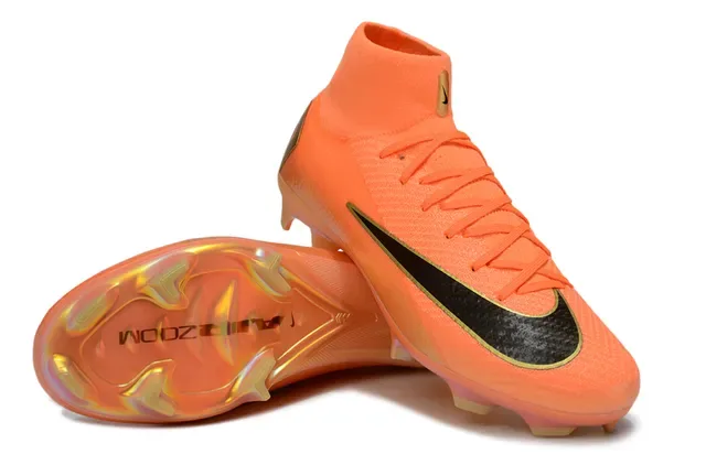 Nike Mercurial Superfly Orange and Gold Firm-Ground Soccer Shoes 4